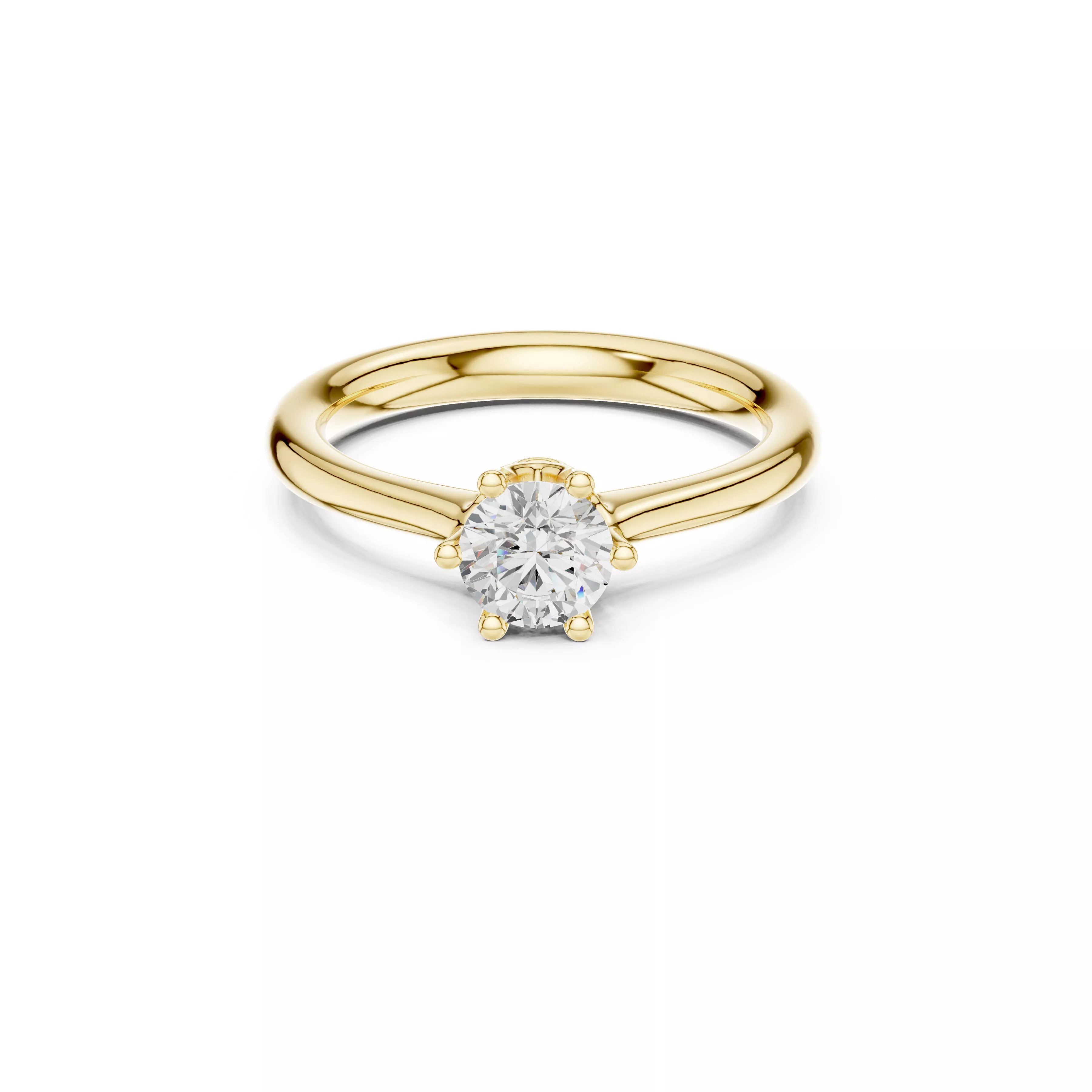 Classic Four Prong Round Diamond Solitaire Engagement Ring 3D print model