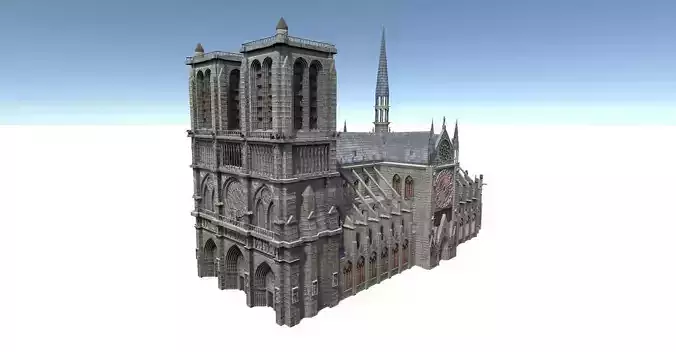 Notre Dame Low-poly 3D model