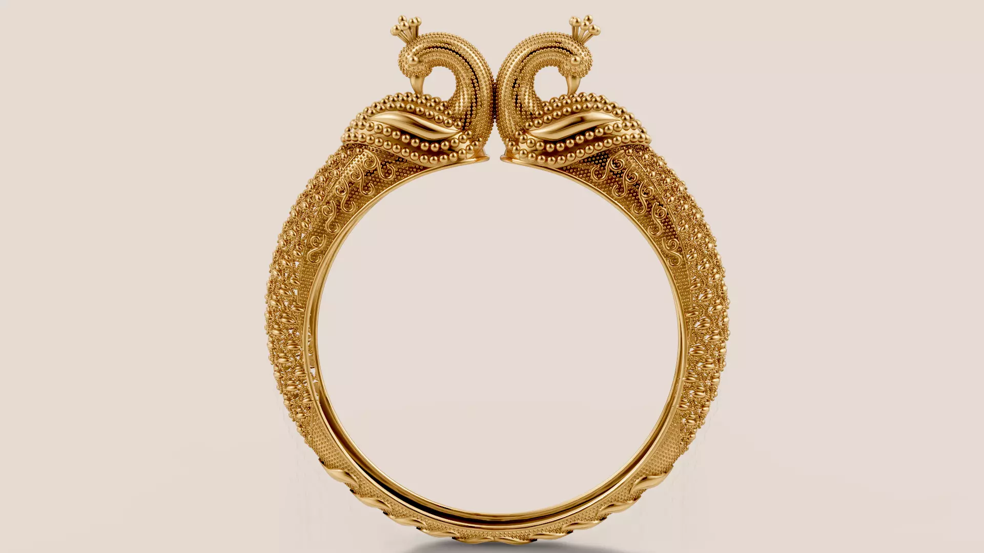 Peacock Bangle Luxury Filigree Jewelry 3D Model 3D print model