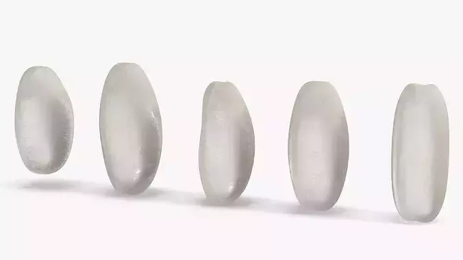 Raw Rice Grains 3D model 5