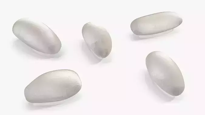 Raw Rice Grains 3D model 7