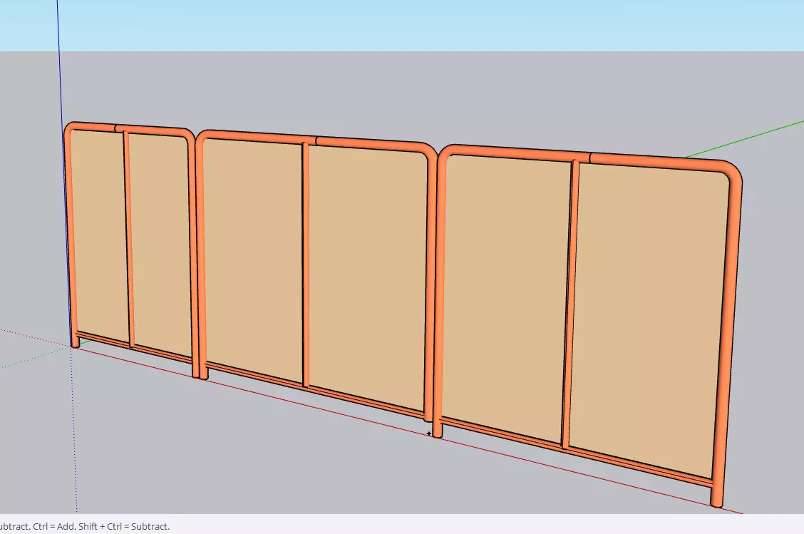 Editable Modern Metal Gate 3D Model 3D model