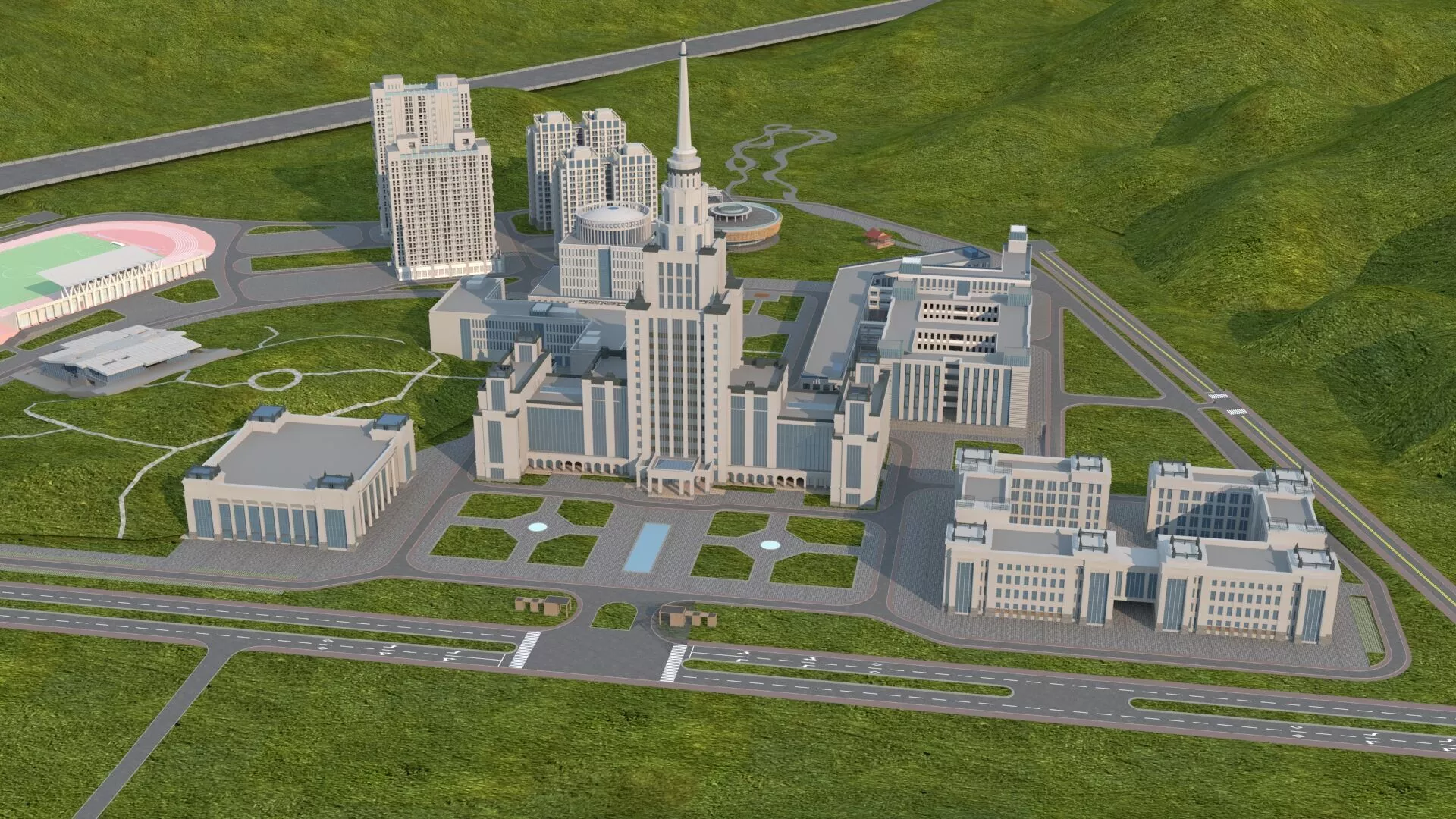 Shenzhen MSU-BIT University Soviet Style University Architecture 3D model