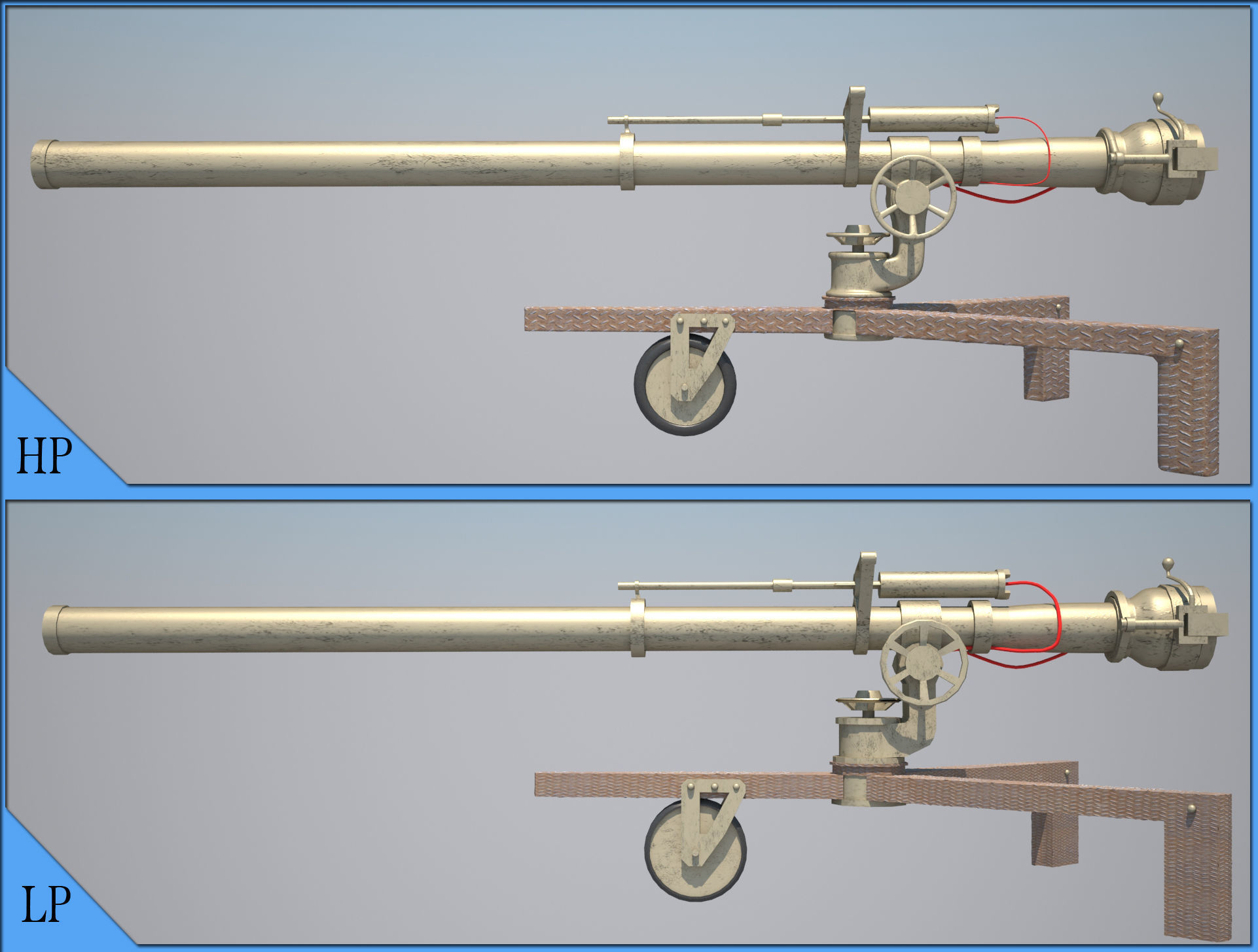 106mm M40 recoilless rifle Low-poly 3D model_2