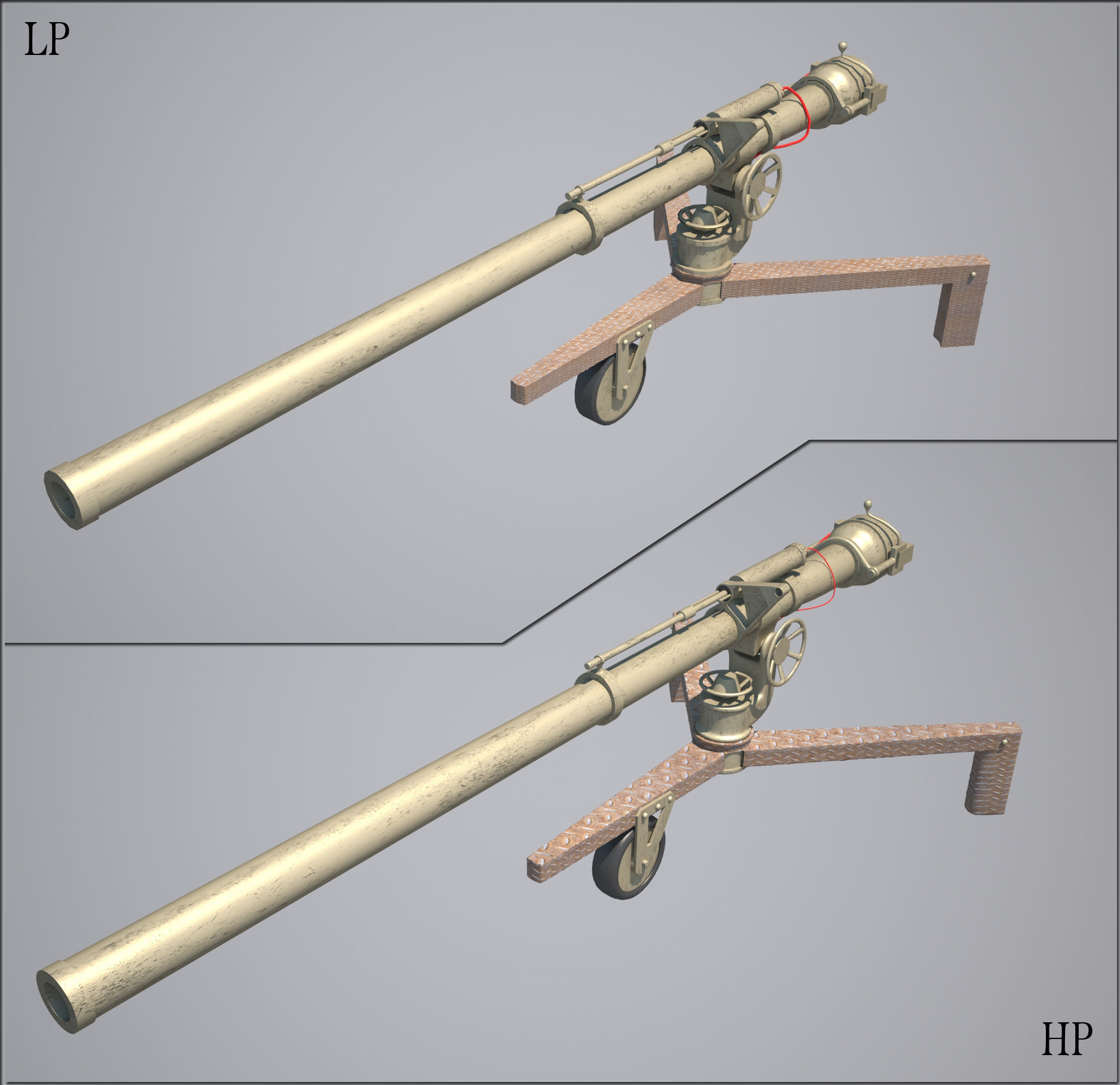 106mm M40 recoilless rifle Low-poly 3D model_1