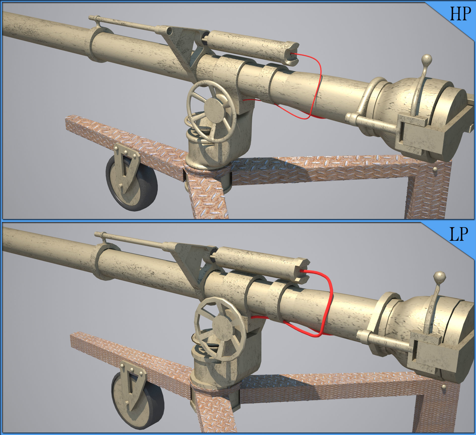106mm M40 recoilless rifle Low-poly 3D model_4