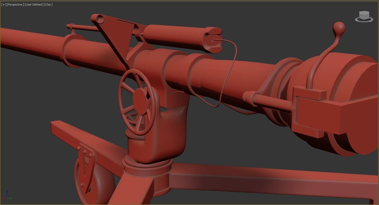 106mm M40 recoilless rifle Low-poly 3D model_9