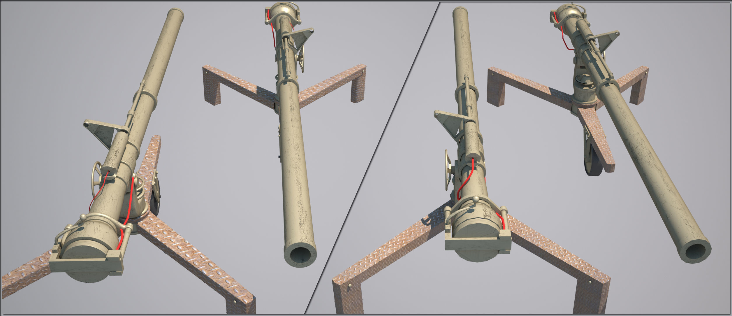 106mm M40 recoilless rifle Low-poly 3D model_3