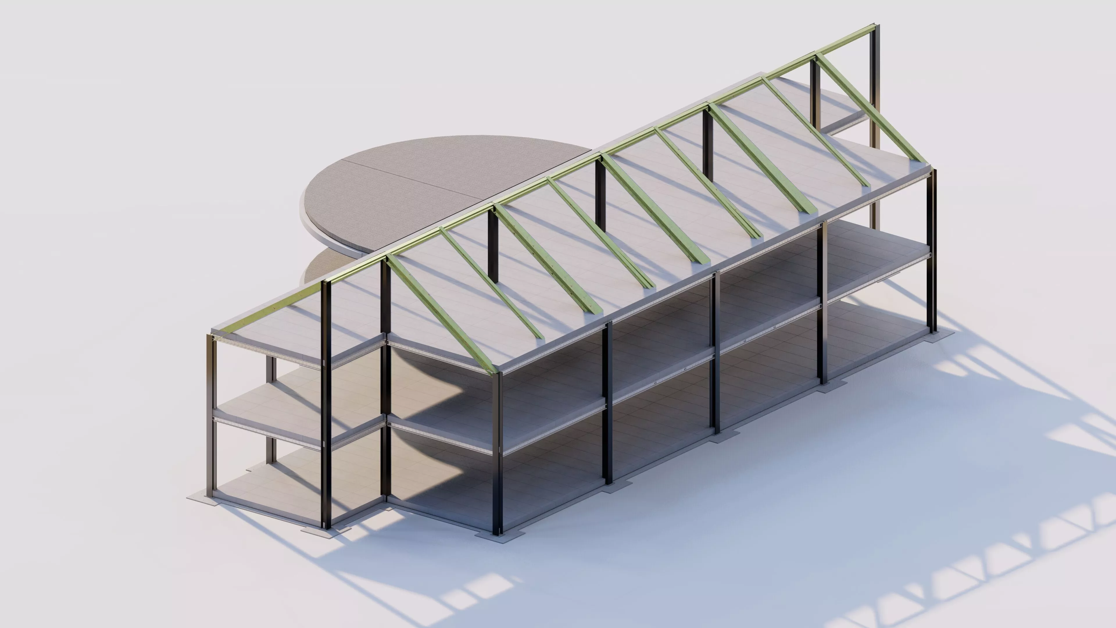 Structural engineering of Concrete frame buildings 3D model