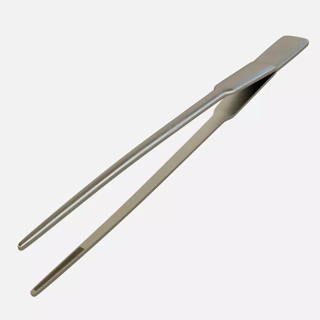 Tweezers pair of stainless steel tongs Low-poly 3D model_0