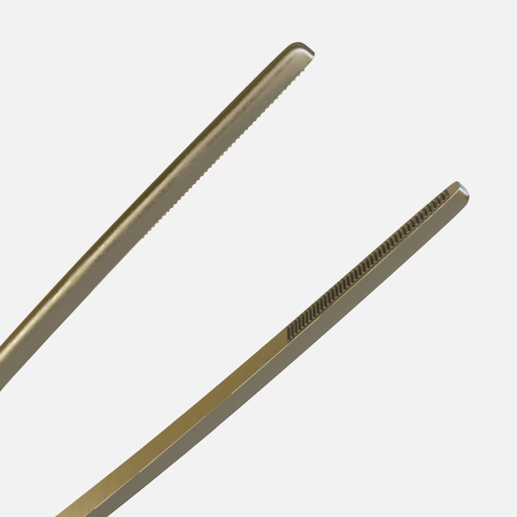 Tweezers pair of stainless steel tongs Low-poly 3D model_4