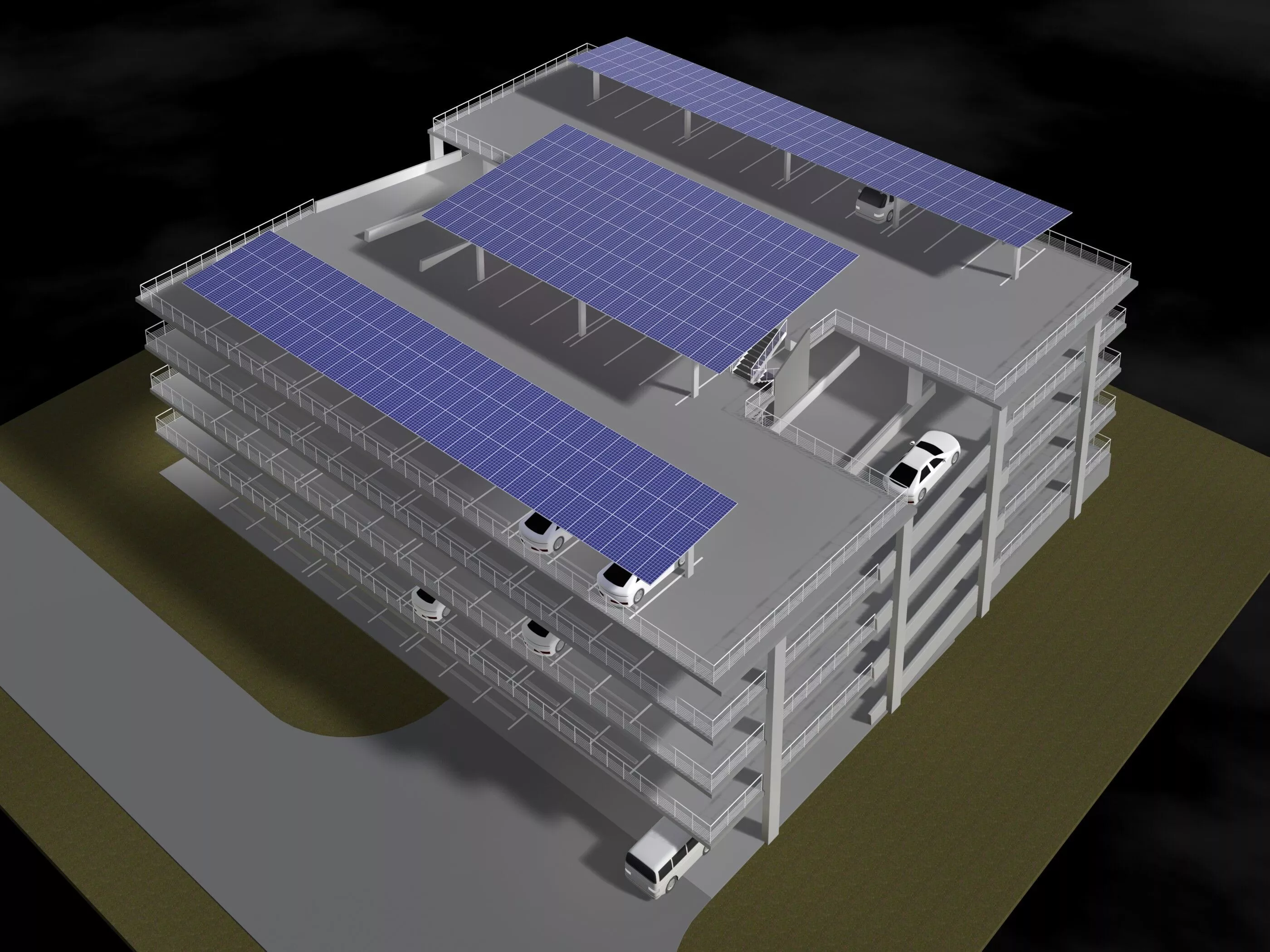 Solar parking garage building 26-05 3D model
