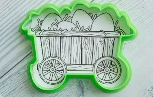 Eggs in a cart cookie cutter for professional Free 3D print model