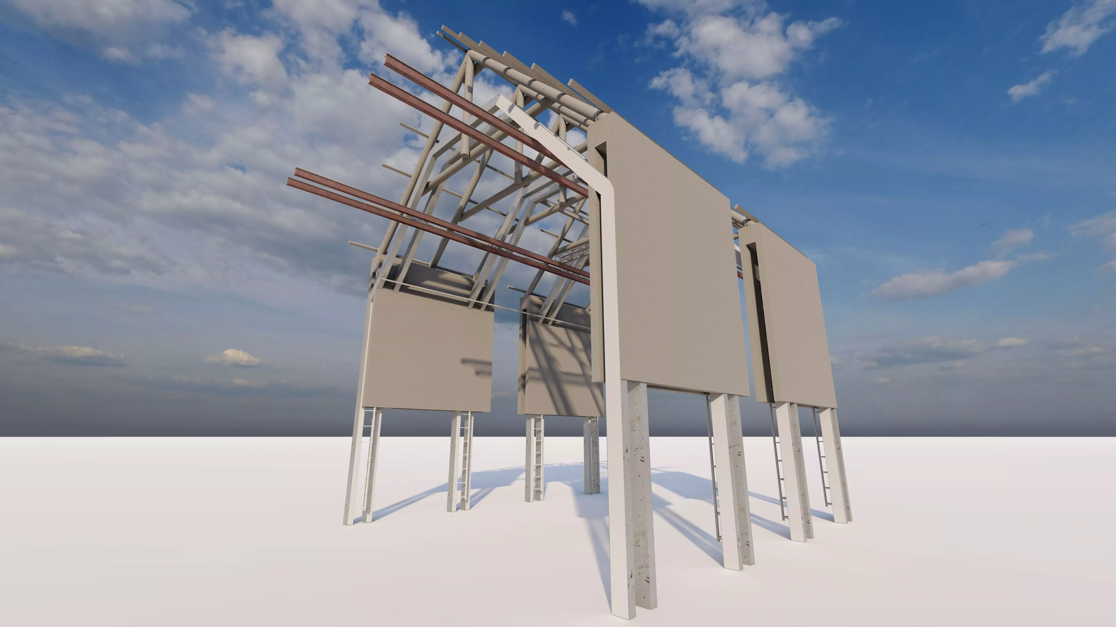 Structural engineering of Concrete frame buildings 3D model