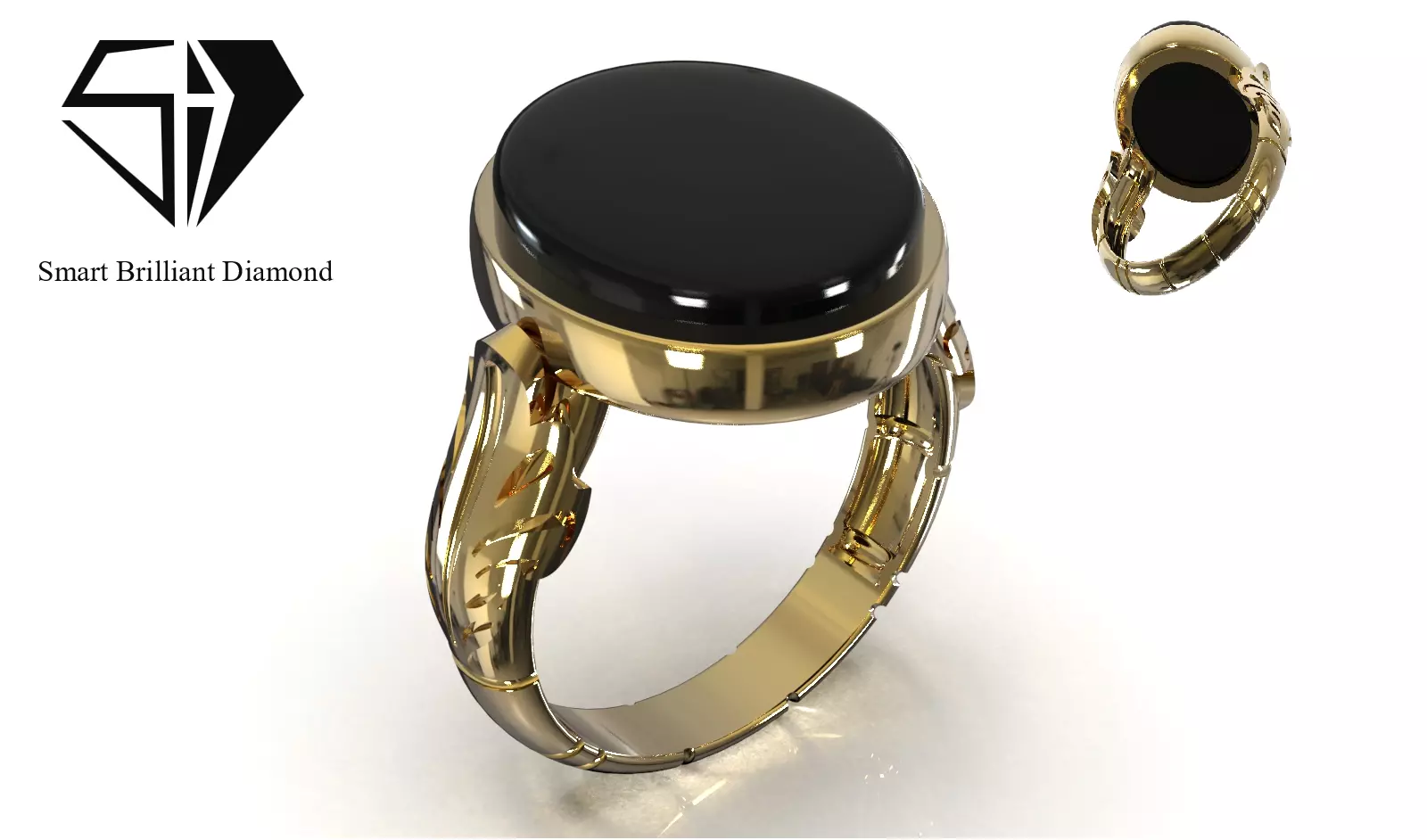 Imperial Mens Gold Ring Ready to Manufacture CAD File mr0386 3D print model