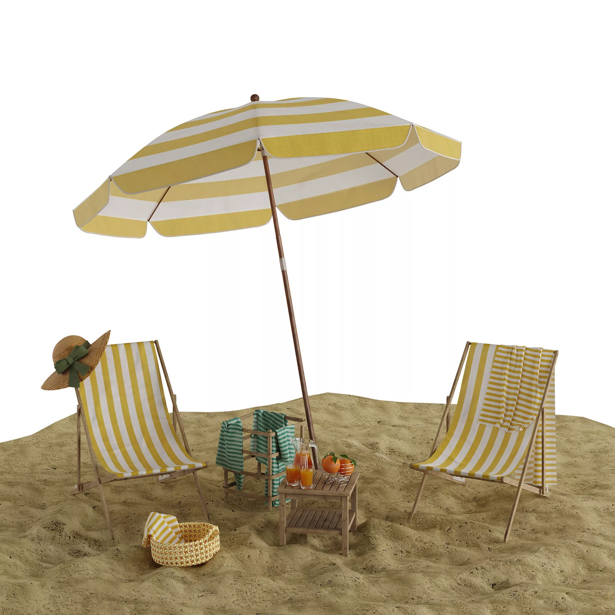 Sunny Coast Beach Set 25 3D model