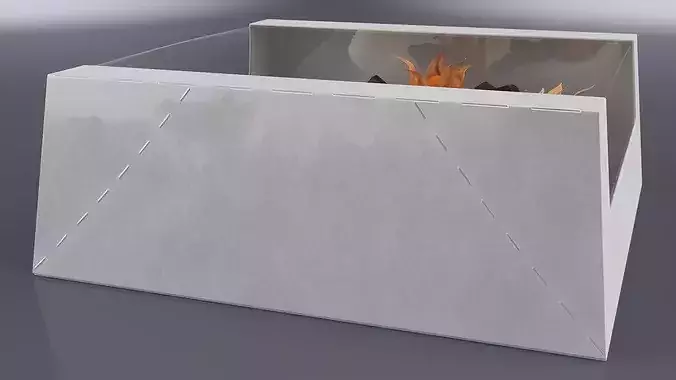 Transparent Window Box with Minimalist Cake with Physalis 3D model 4