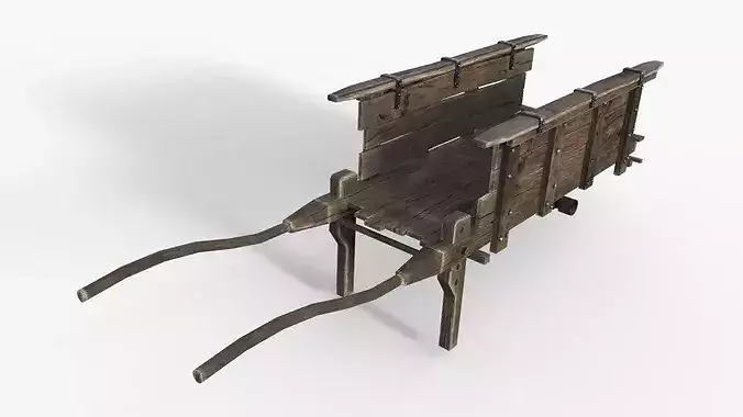 Medieval Food Cart Low-poly 3D model 4