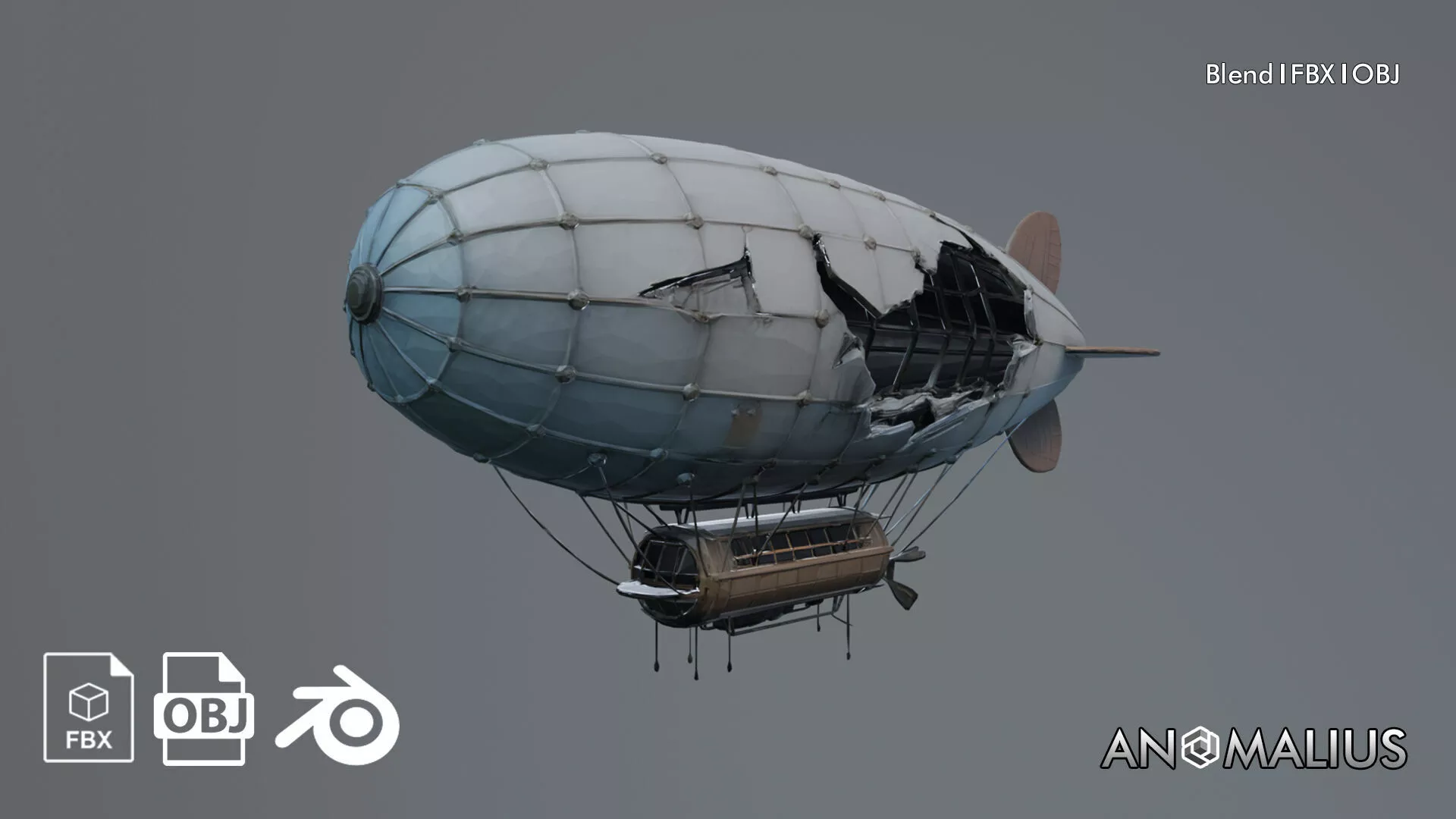 destroyed airship 3D model