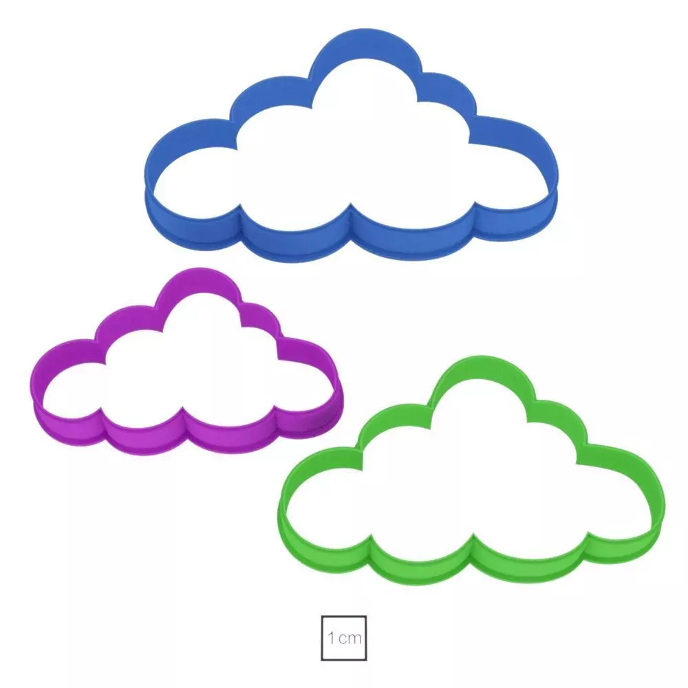 Set Clouds cookie cutter for professional Free 3D print model