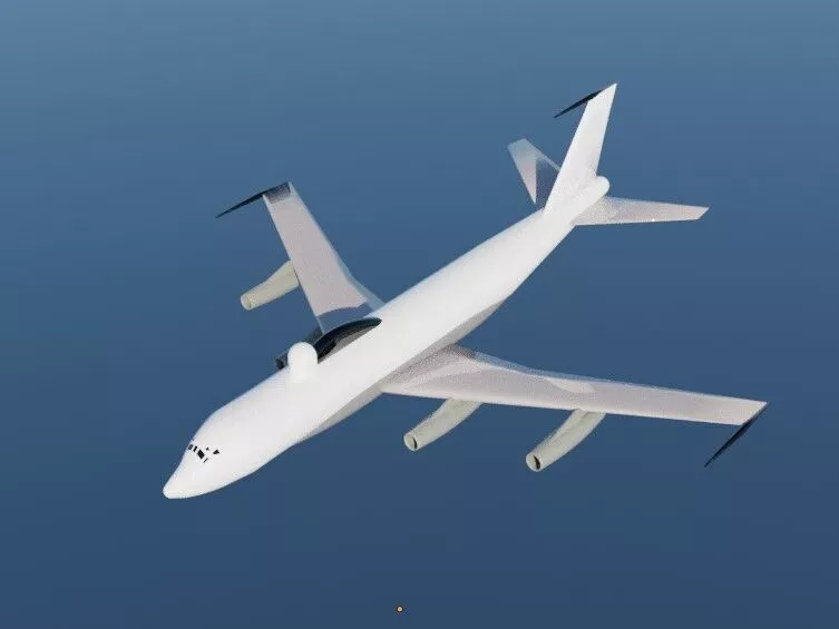 EC-135C Radome Command Custom 1950s Electronic Warfare Asset Low-poly 3D model
