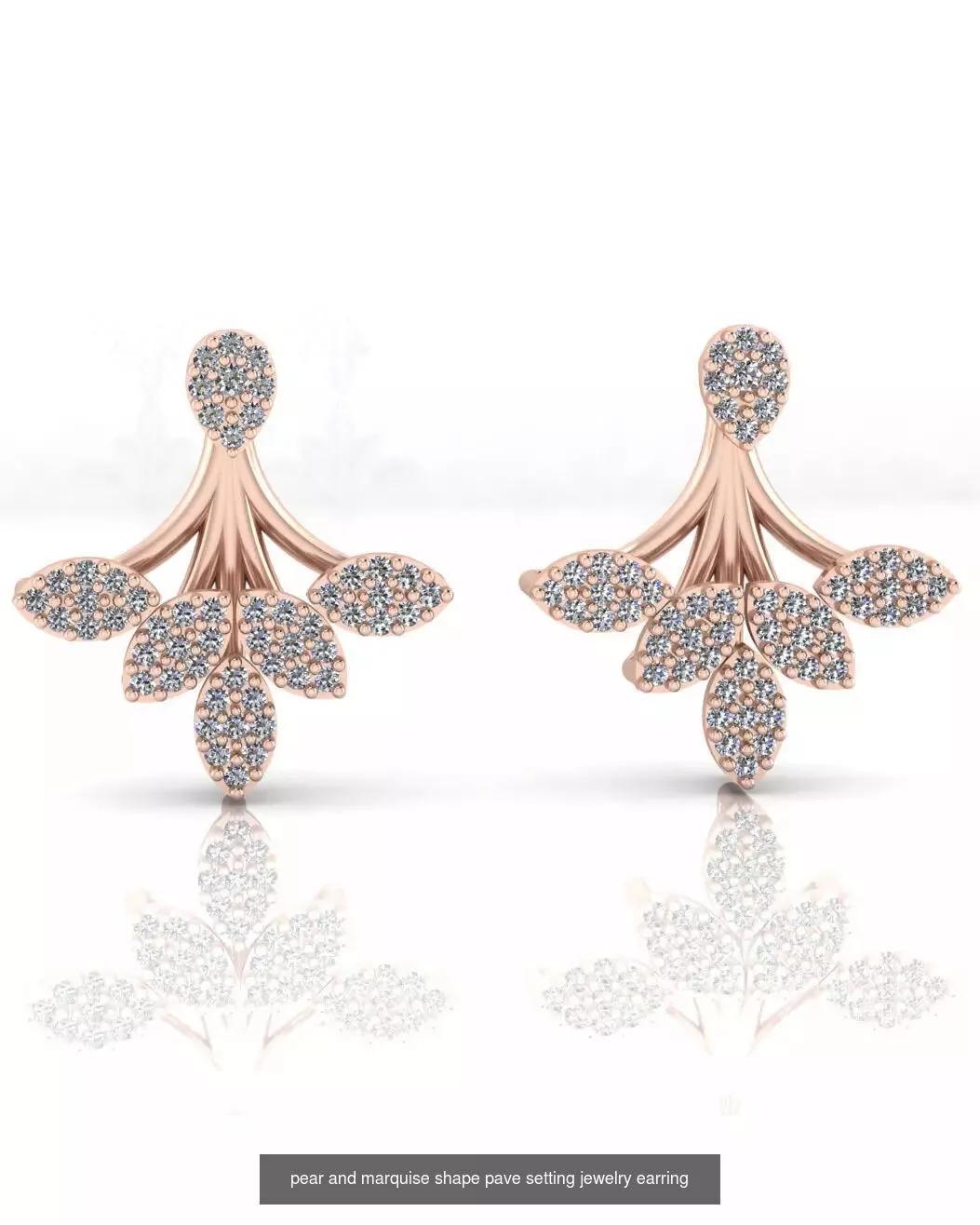 Pave setting jewelry earring 3D Model Pack