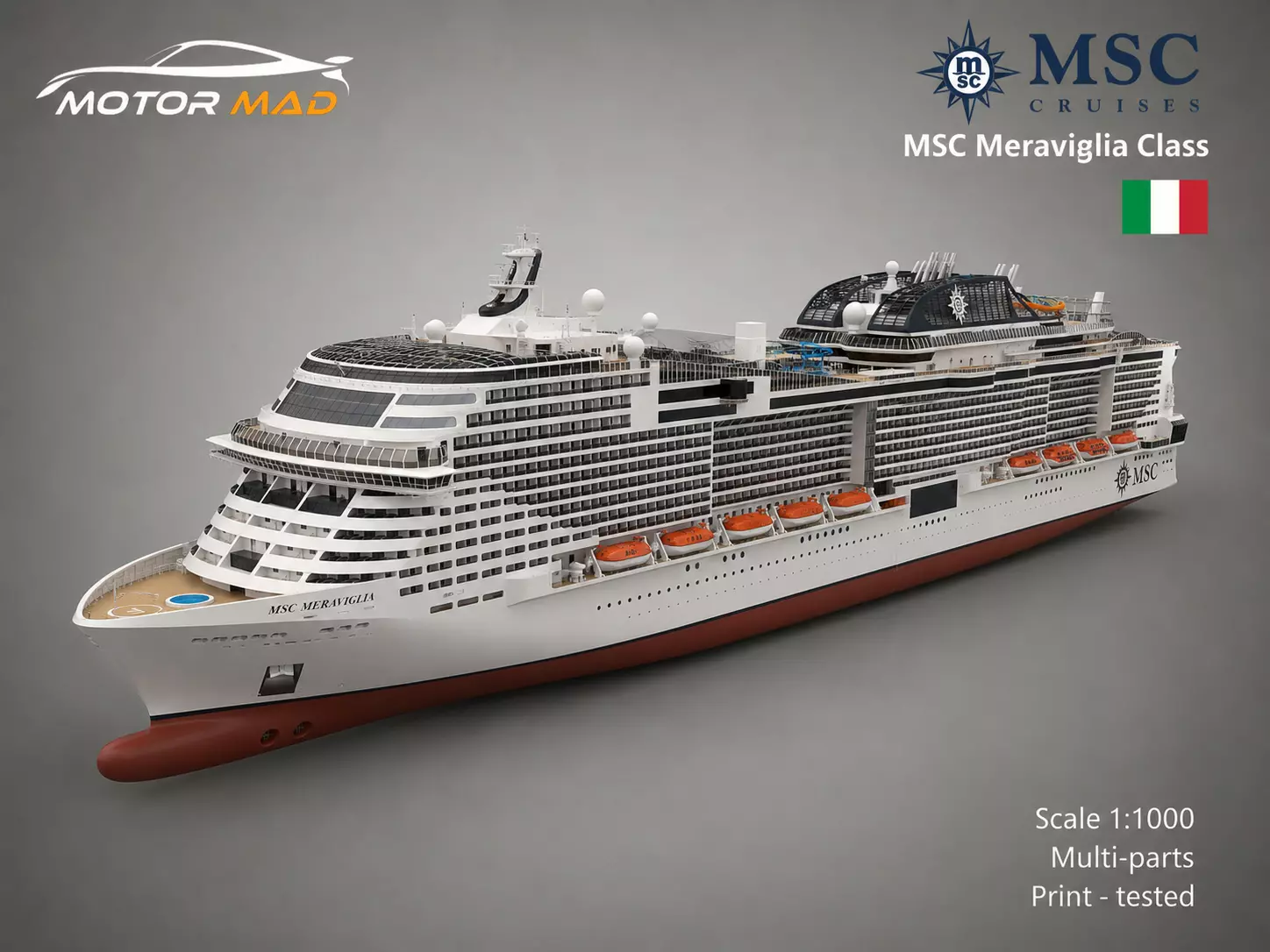 MSC Meraviglia Class - Modern Mega Cruise Ship 3D print model