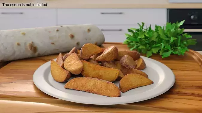 Country Fries on Paper Plate 3D model 2