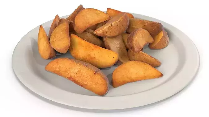 Country Fries on Paper Plate 3D model