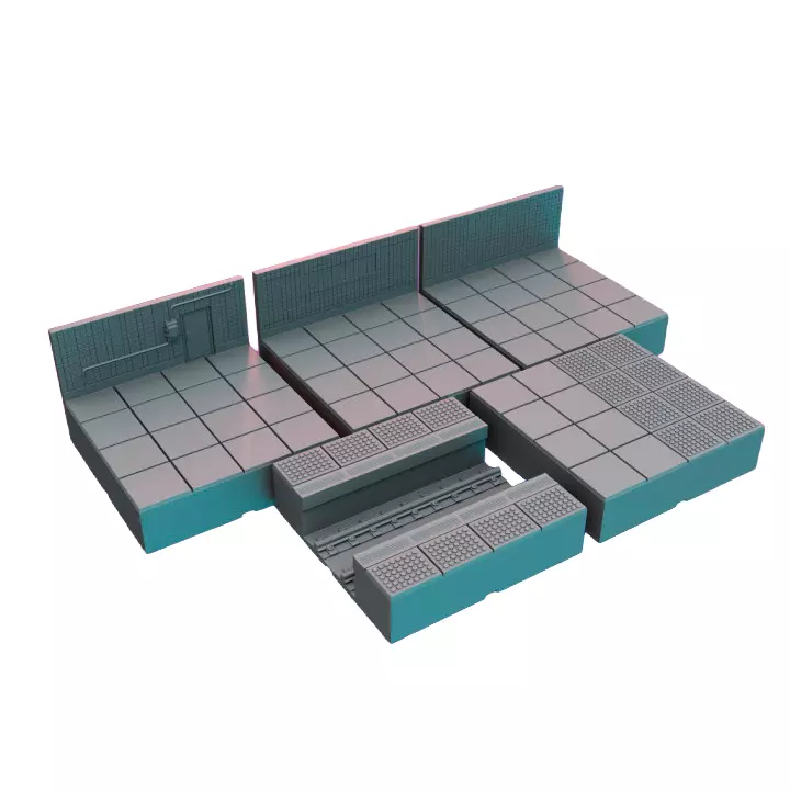 Subway Floor Wall Railing V - Detailed Tabletop Figurine 3D print model