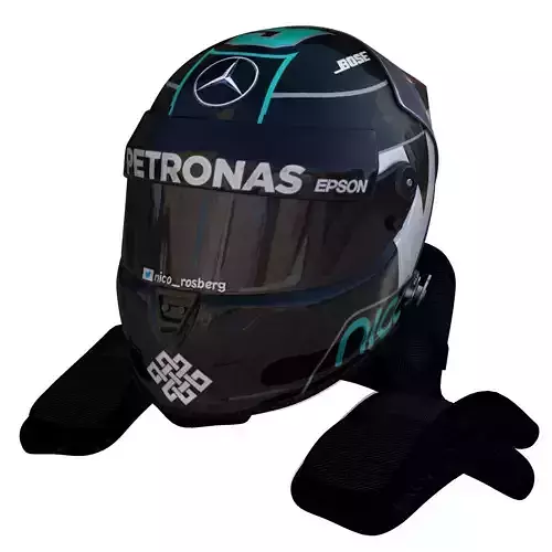 Rosberg Helmet 2016 Low-poly 3D model