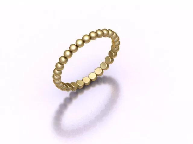 Stylish gold bead ring created for jewelry CAD Free 3D print model