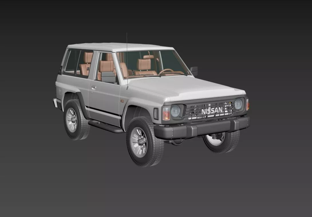 1987 Nissan Patrol Y60 3-door Low-poly 3D model
