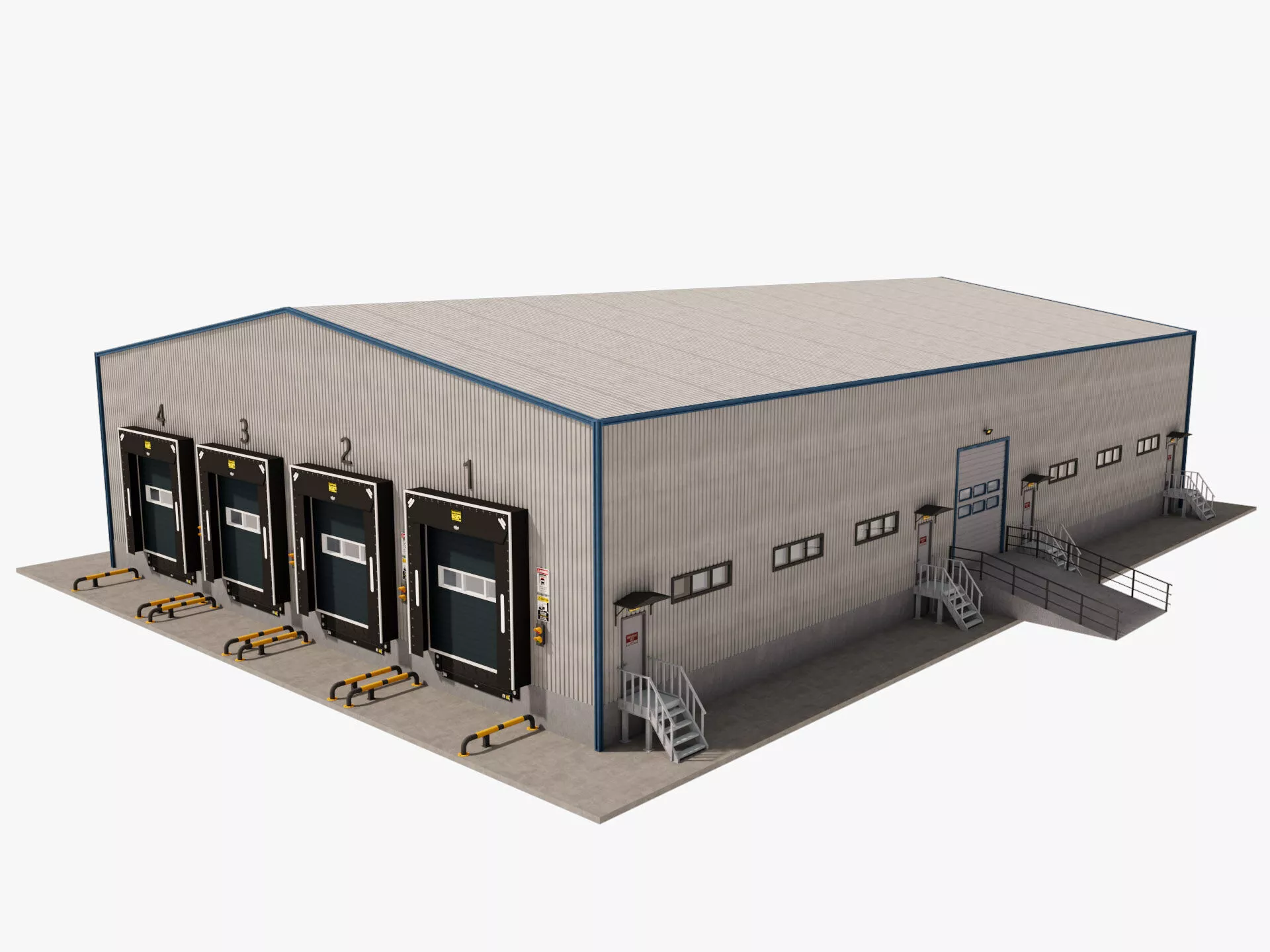industrial building warehouse 8 3D model