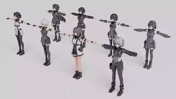 Anime Sci-Fi Female Character Bundle