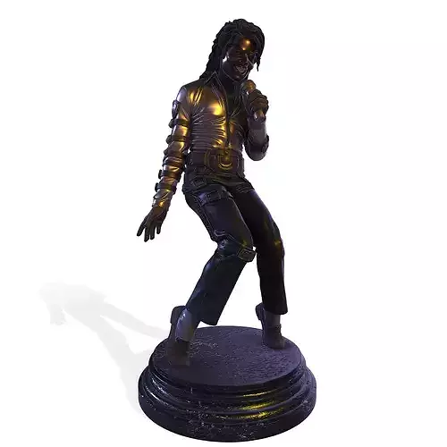 MJ PBR 1980s Pop Icon Bad Tour Dance Pose Statue STL