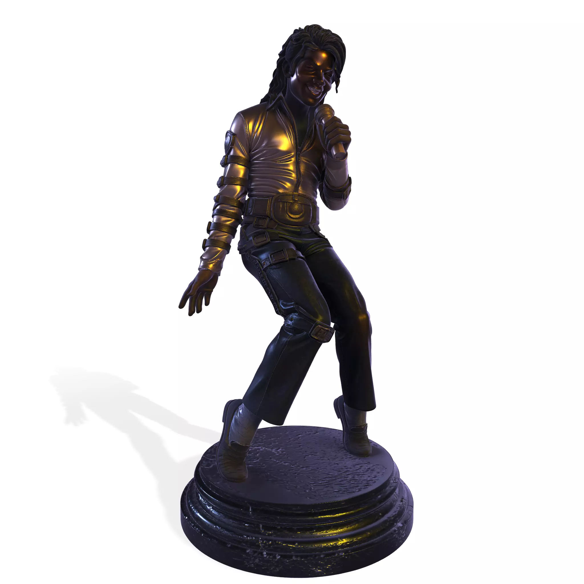 MJ PBR 1980s Pop Icon Bad Tour Dance Pose Statue STL 3D print model