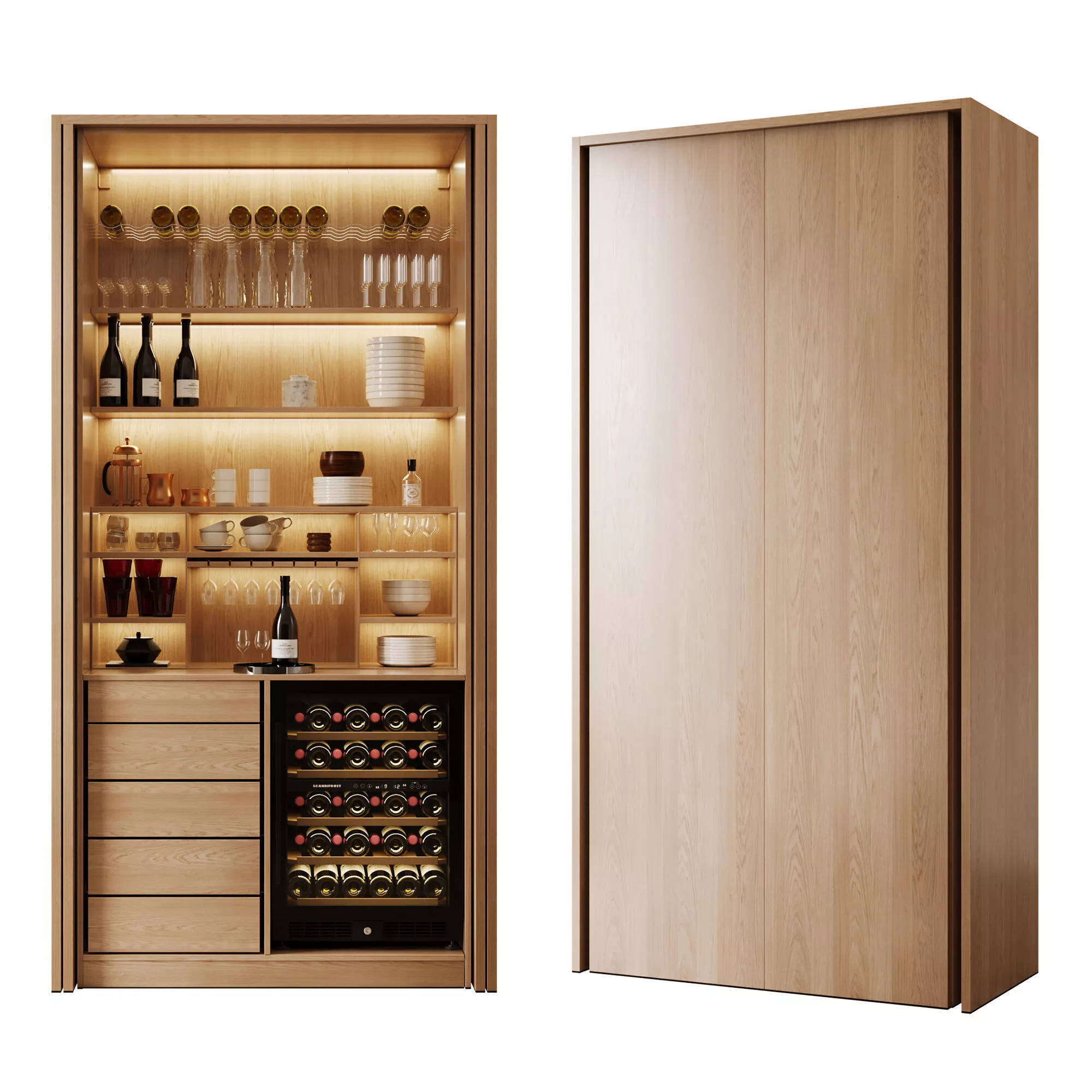 Modular bar cabinet 3D model