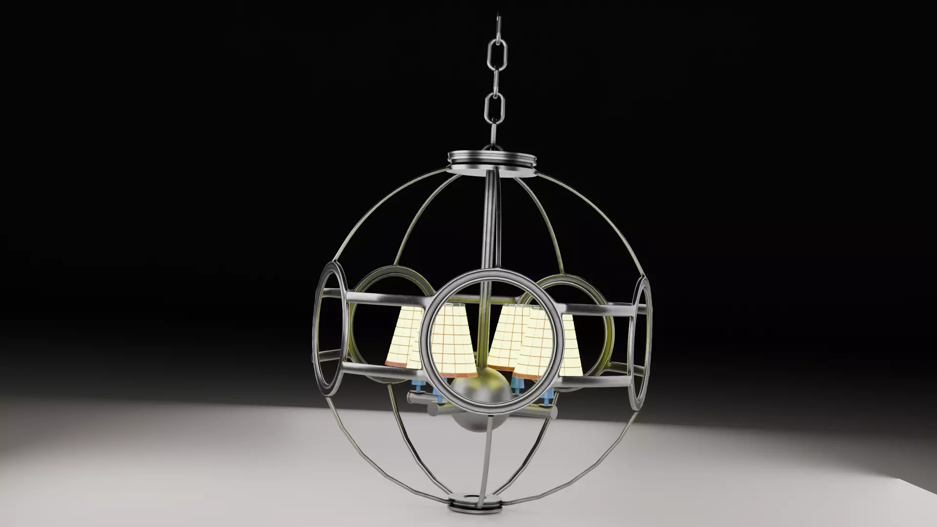 Decorative Globe Cage Chandelier Interior Lighting 3D Model Free 3D model