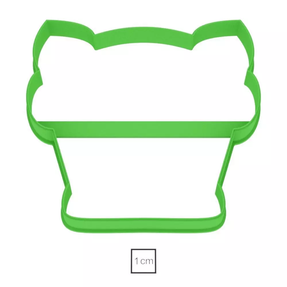 Cupcake cat cookie cutter for professional Free 3D print model