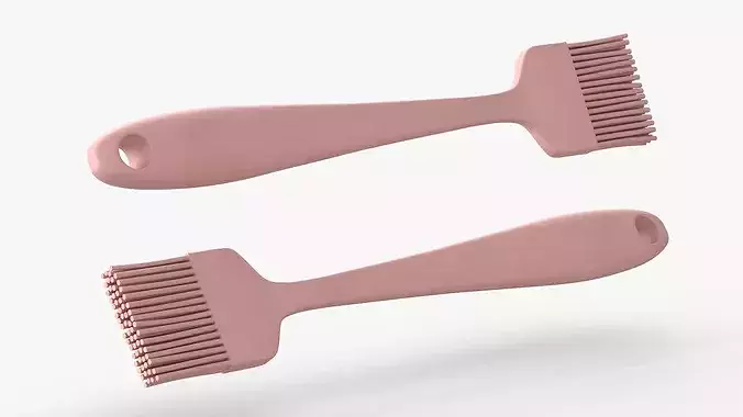 Kitchen Oil Brush Flexible Bristles Pink 3D model 3