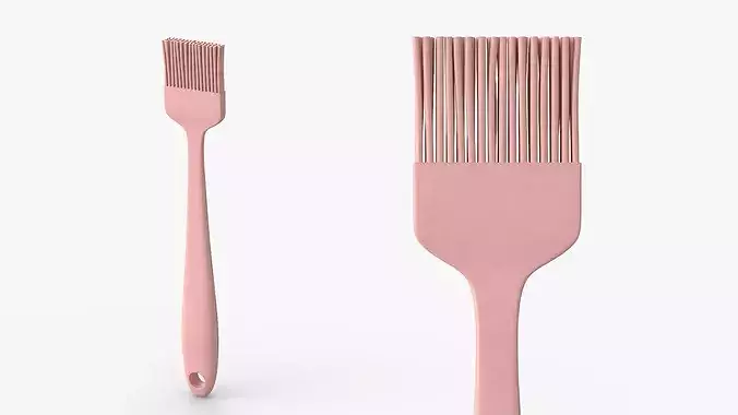 Kitchen Oil Brush Flexible Bristles Pink 3D model