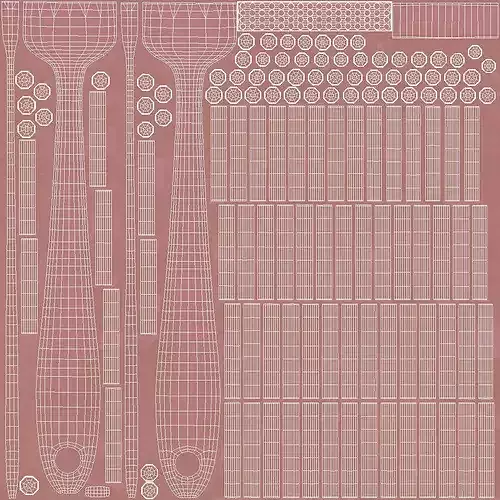 Kitchen Oil Brush Flexible Bristles Pink 3D model 6