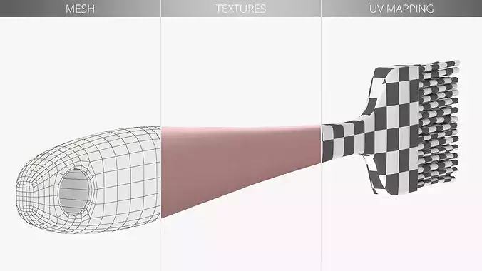 Kitchen Oil Brush Flexible Bristles Pink 3D model 4
