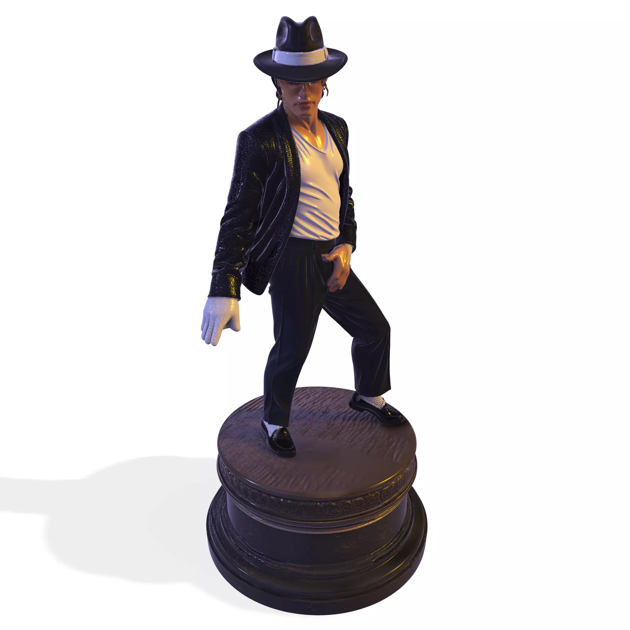 MJ Realistic 1980s Pop Legend Billie Jean Performance Statue PBR 3D print model