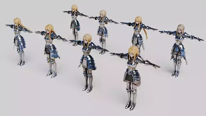 Fantasy Female Knight Armor Bundle - PBR Textures