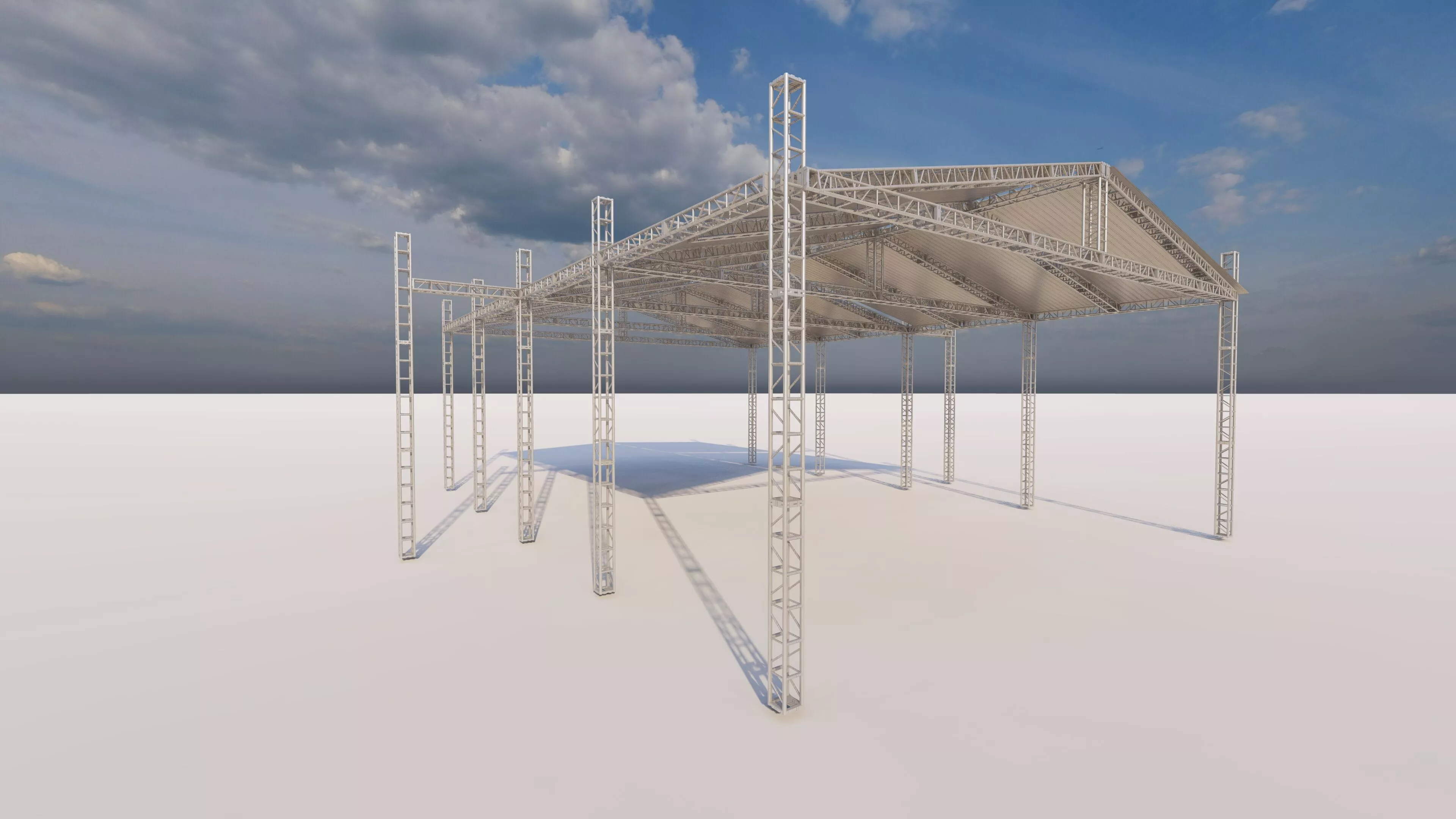 Prefabricated scarfel structure-Layher Structure Pavilion 3D model
