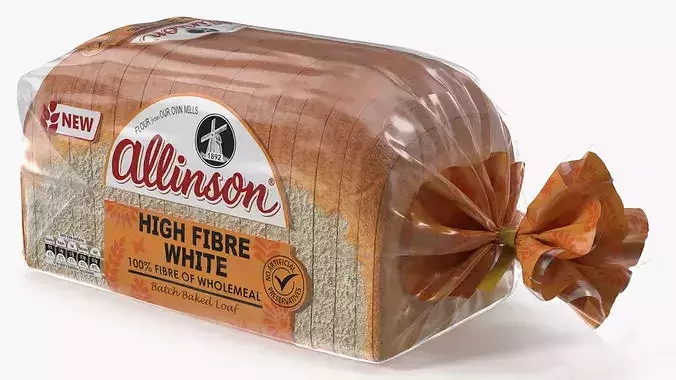 Allinson White Loaf High Fibre Sliced 3D model