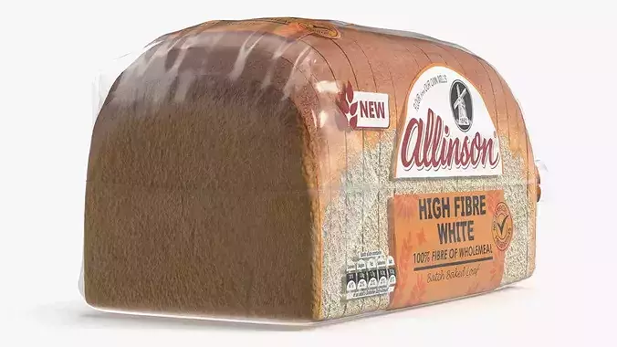 Allinson White Loaf High Fibre Sliced 3D model 4