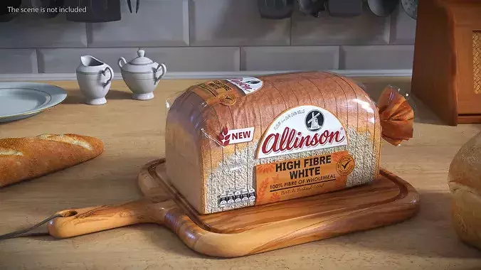 Allinson White Loaf High Fibre Sliced 3D model 2